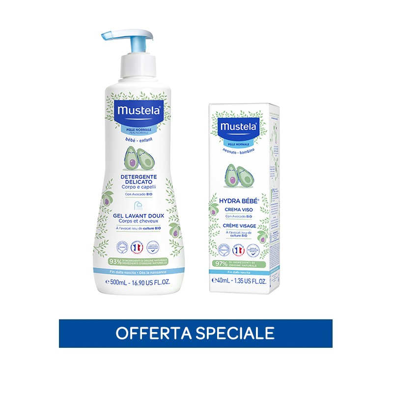 Speciale Detergente Delicato 500ml+Hydra Bébé Crema Viso